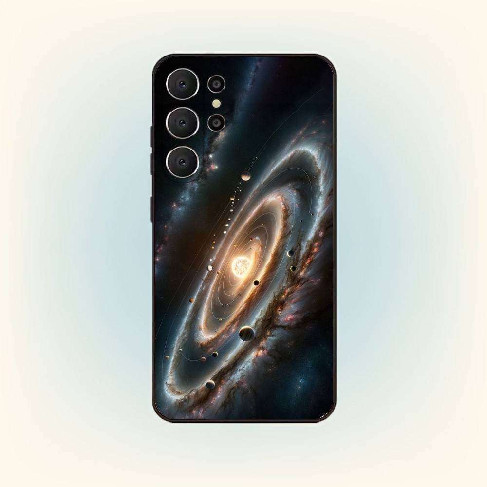 Чехол для телефона Космическая Галактика Вселенная Для Samsung S26,S25,24,23,22,30,21,10,9,Ultra,Plus,Lite,Черный Мягкий Чехол