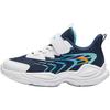 Kids Synthetic Leather Comfortable Breathable Lightweight Shock Absorption Low-Top Running Shoes Kids Sneaker Blue White A12439905-2