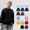 450 г Флис Утепленный Осень Зима С подкладкой Толстовка Женская С круглым вырезом Мужская Минималистичная Повседневная Однотонная Свободная С длинным рукавом Базовая Универсальная Толстовка
