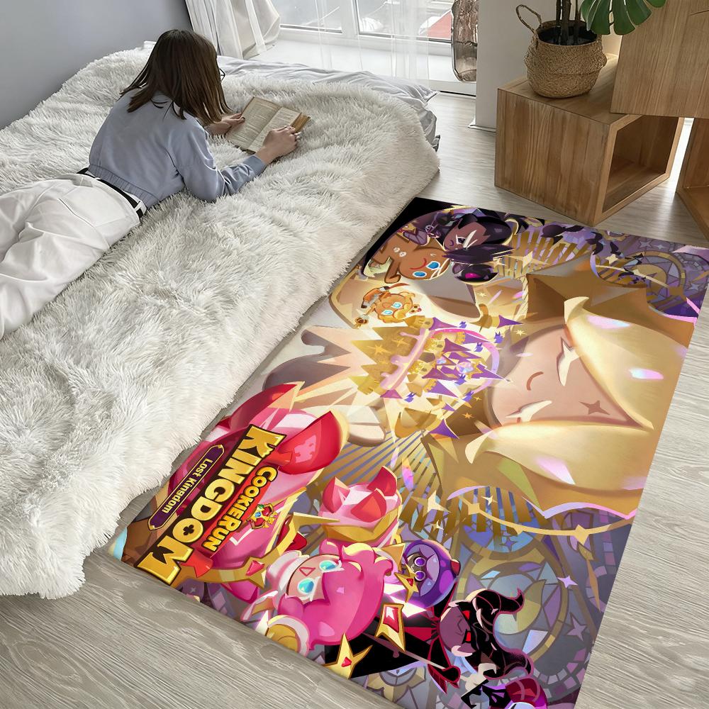 Cookie Run Kingdom Floor Mat Soft Thickened Absorbent Non-Slip Bedroom Living Room Door Mat Home Decor Flannel Rugs