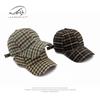 Шляпы Мужские и Женские Осень и Зима Универсальная Теплая Клетчатая Бейсболка с Жестким Верхом Уличная Солнцезащитная Кепка