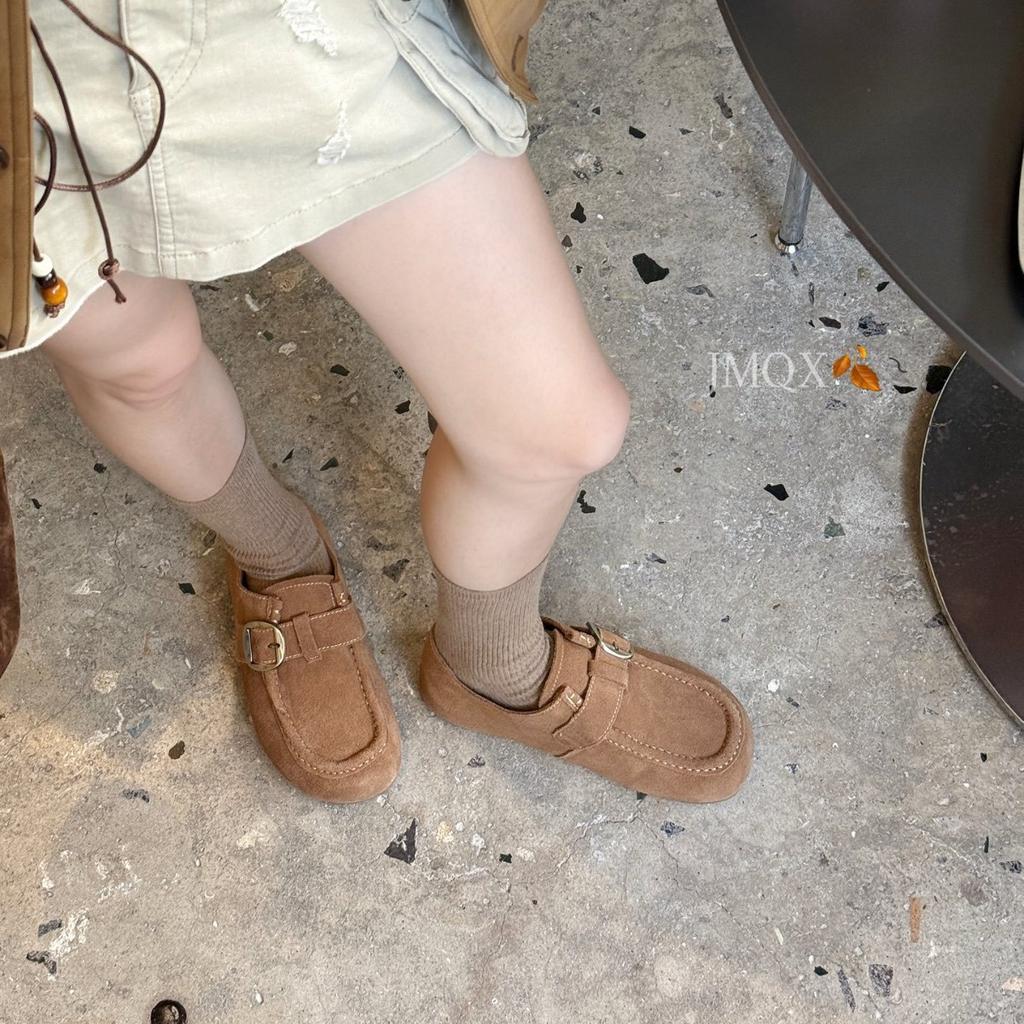 Ретро замшевые туфли на платформе Boken женские 25 осень новые мягкие туфли-бини на мягкой подошве французские высококлассные повседневные туфли-бини