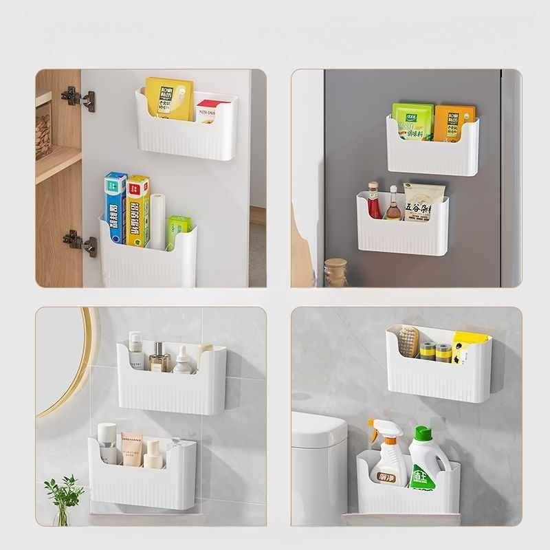 Kitchen Cabinet Door Cling Film Storage Rack, Storage Box, Wall Mounted Cabinet Door Inner Refrigerator Shelf Side Storage