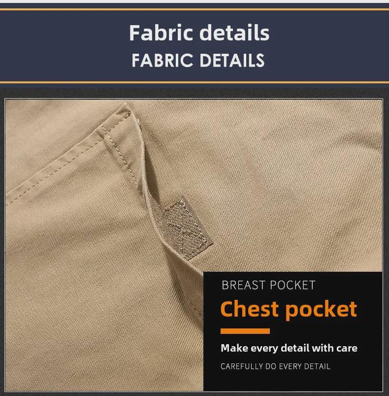 Extra Large Collarless Cotton Vest with Multiple Pockets for Spring/Autumn Outdoor Workwear