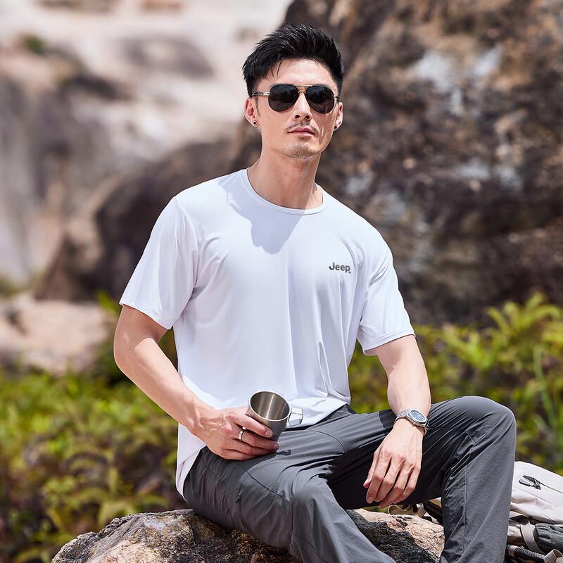 JEEP Men's Ice-Feel Breathable Short Sleeve T-Shirt