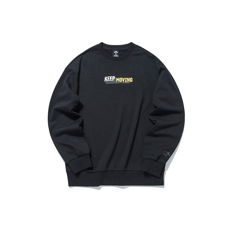 Anta Спортивная толстовка с круглым вырезом и принтом в виде букв Lifestyle Series, мужская толстовка черного цвета 152138716-3