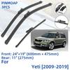 3PCS For SKODA Yeti 2009-2019 24" 19" 11" Front Rear Wiper Blades Windshield Windscreen Window Cutter Accessories 2013 2014 2015 2016 2017 2018 2019