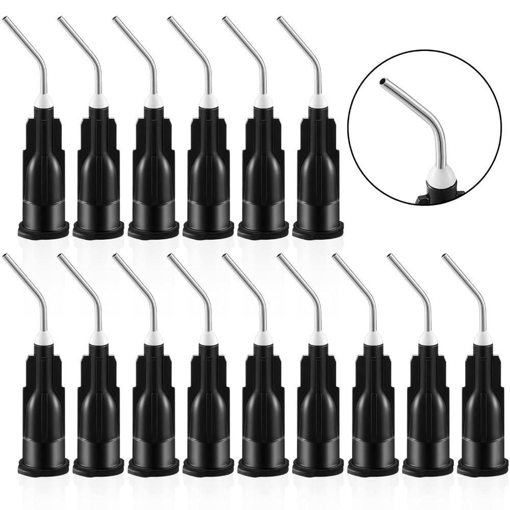 200pcs 20 Gauge Dispensing Needles Black Dispensing Needle Tips Pre Bent Flow Bent Dispensing Tips