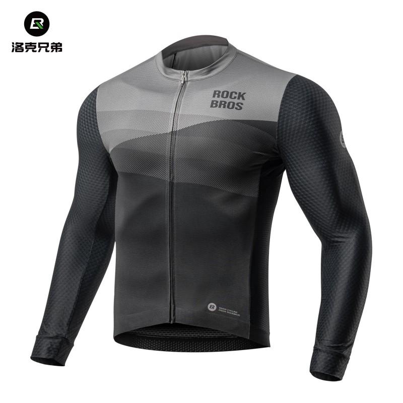 ROCKBROS Mens Cycling Jersey Long Sleeve Breathable Lightweight Mountain Road Bike Apparel Summer