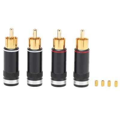 Preffair R1764 RCA Аудиоразъем 24K Позолоченный Штекер для сигнального кабеля для кабеля 6,5 мм