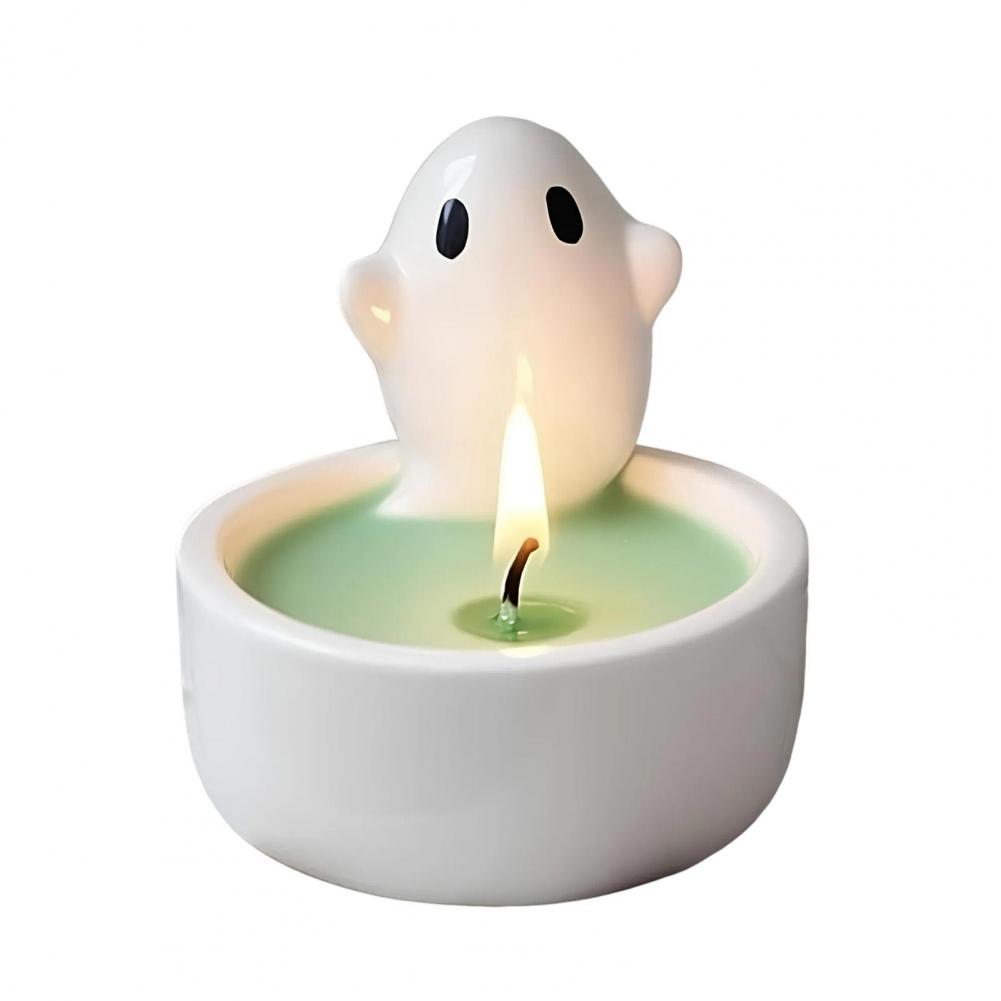 Halloween Candle Stand Spider Candle Holder Spooky Halloween Resin Candle Holder with Ghost Spider Candlestick Holder Spooky Dec