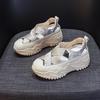 2024 Women's Summer Dad Shoes: Stylish Hollow Sandals with Thick Soles, Fashionable, Casual, and Breathable.