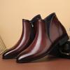 Men's Chelsea Boots British Style Short Boot Luxury High-Top Leather Boots for Men Business Men Dress Boots Botas Hombre