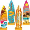 4-Piece Beach Themed Decor Set - Multi-Functional Surfboard (Desktop/Wall Decor), Wooden Signage & Holiday Decor