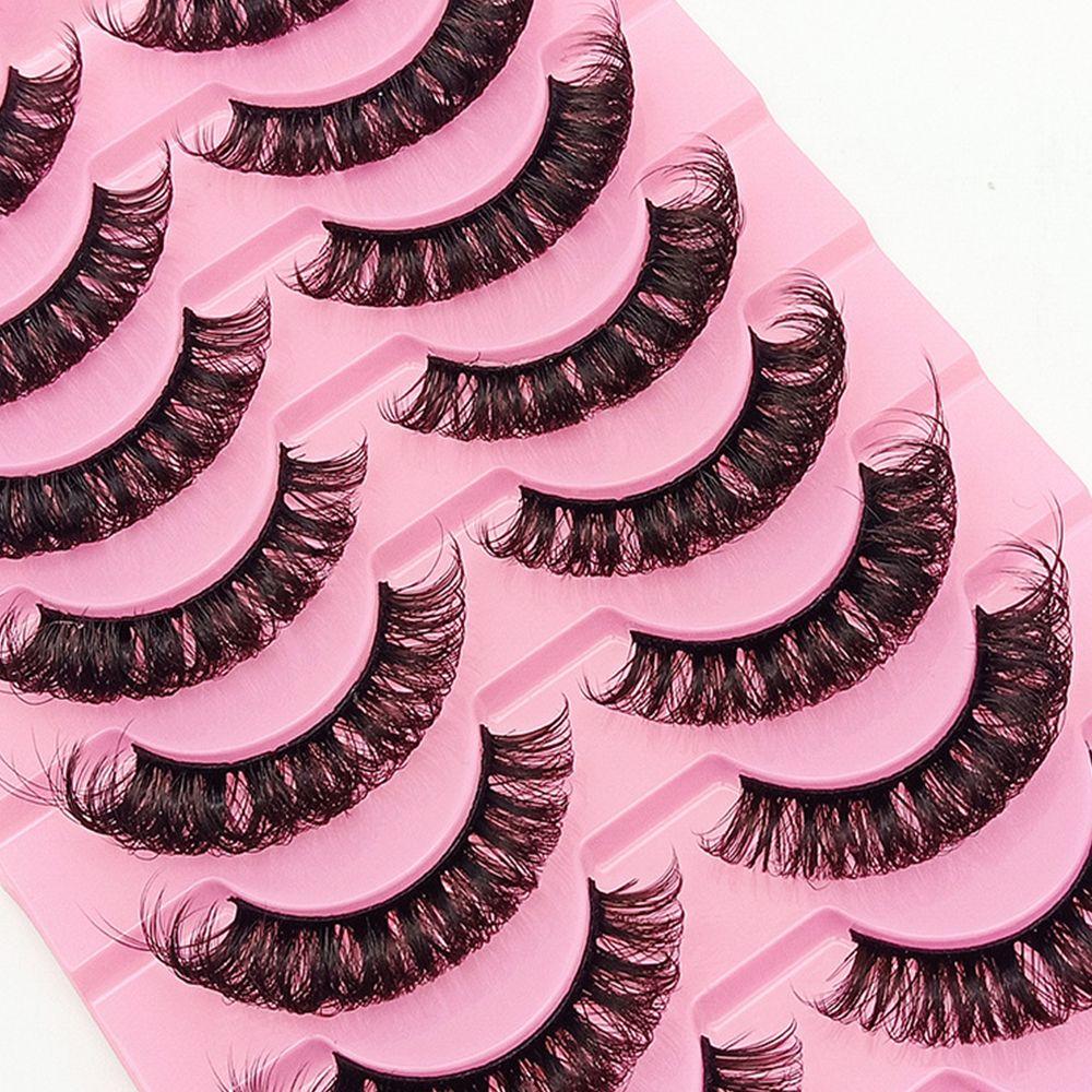 10 Pairs Eye Lashes Natural Long Wispy Volume DD Curl False Eyelashes Russia Volume Faux Mink