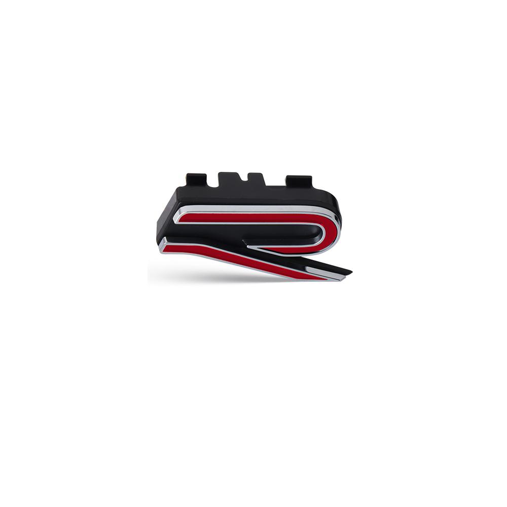 CJOZW1 Car Hood Front Grille Badge VW New R Logo Sticker Accessories For Volkswagen VW R Polo Passat Rline Golf 4 5 6 Tiguan Jetta GTI