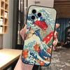 Phone Case For iphone 17 Pro Max 17 Pro Air 16 15 14 13 Pro Max 15 16 Pro 15Plus Wave Art Japanese Green Illust