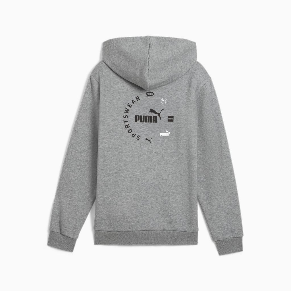Boy's hoodie Puma POWER GRAPHIC FZ FL gray 68185503 size 140