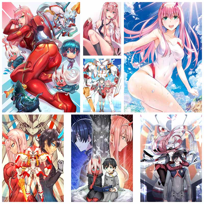 Белая книга Аниме Плакаты Художественная живопись Классика Аниме Darling in The Franxx Плакат Домашний декор Фреска Гостиная Украшения Принты Картины Подарки