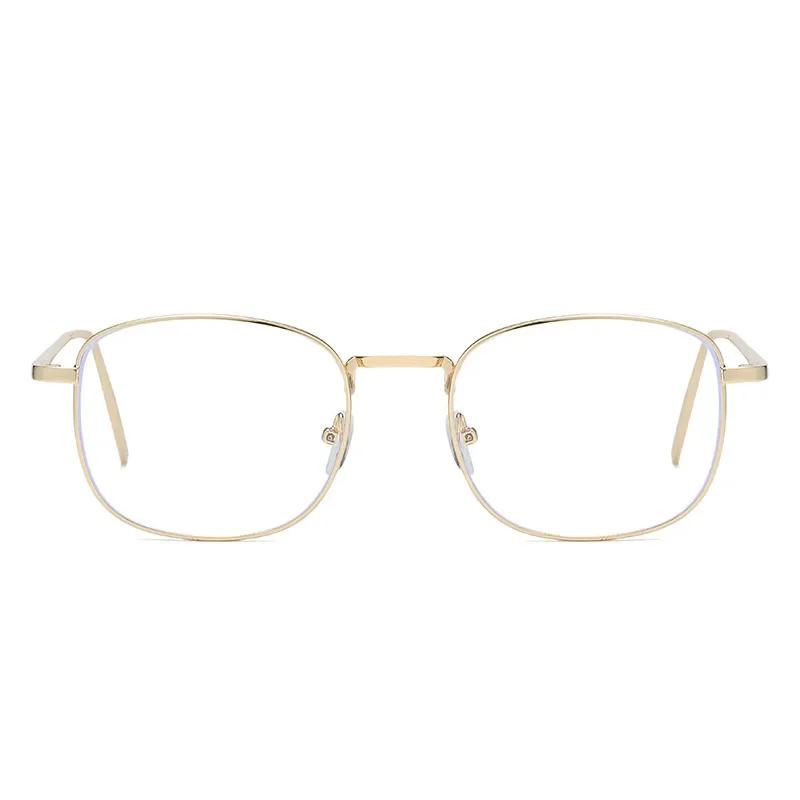 Ретро-арт Металлическая квадратная оправа Очки для близорукости Анти-синий свет Очки для близорукости Женские антирадиационные очки для близорукости