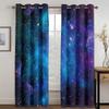 2pcs Modern Mysterious Cosmic Galaxy Printing Star Curtains,Window Treatment for Living Room, Bedroom, Study, Kitchen,Home Decor