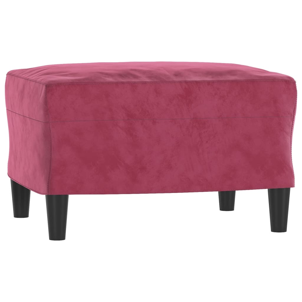 Vidaxl 3-Osobowa Sofa Z Podnóżkiem Winna Czerwień 180 Cm, Aksamit