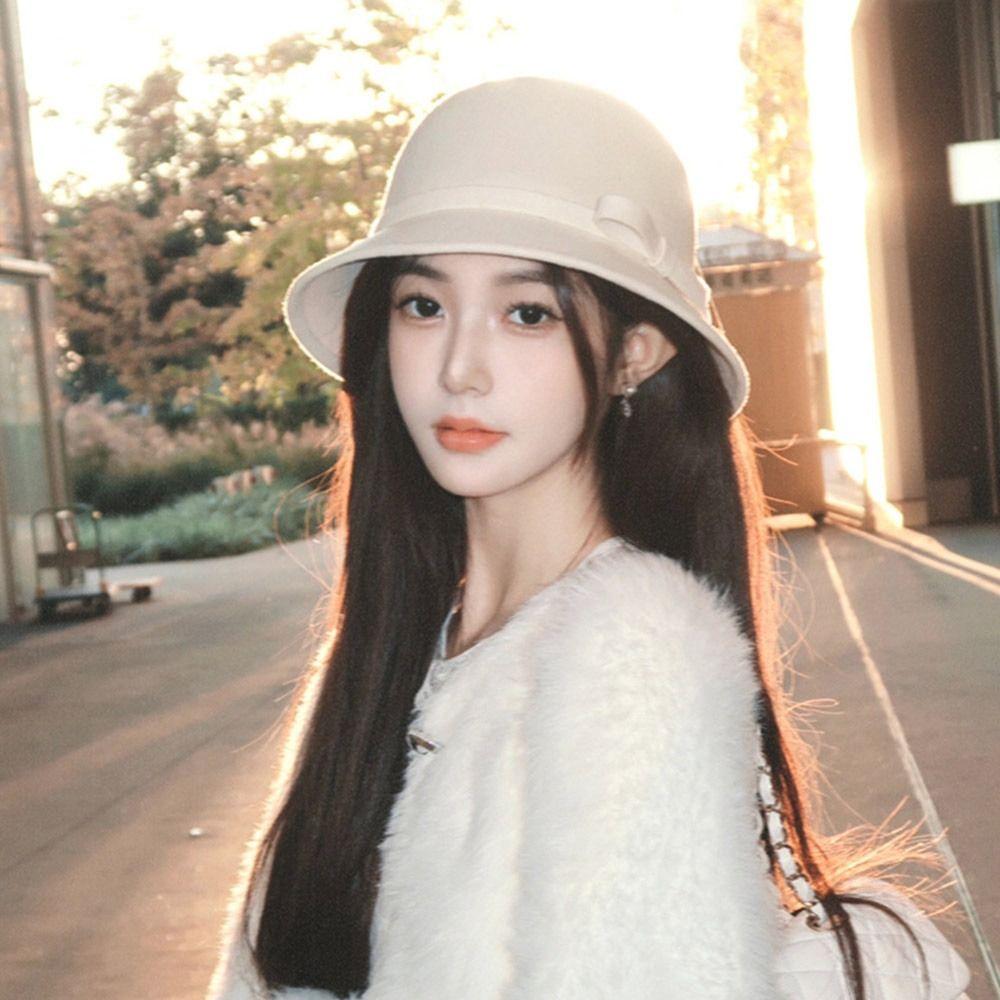 Dome Panama Cap Bowknot Jazz Hat Fashion Felt Fedora Hats for Women