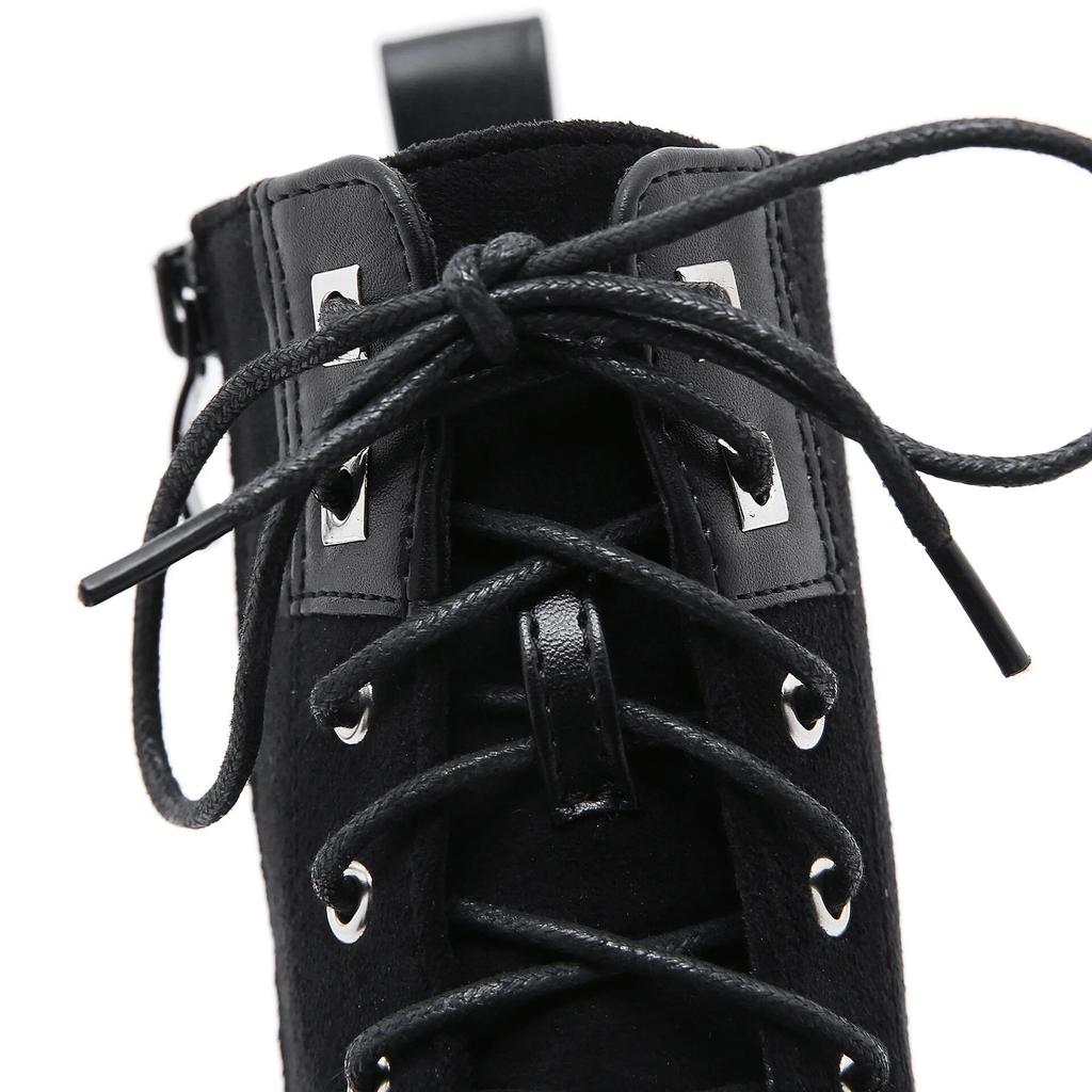 Новые дышащие британские короткие мотоциклетные сапоги на каблуке 7,5 см, женские короткие сапоги на толстой подошве в европейском стиле, Lhx