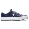 Converse Кеды унисекс низкие из перфорированной кожи One Star темно-синие со звездой, нескользящие, износостойкие, для скейтбординга, серо-голубые 158463C