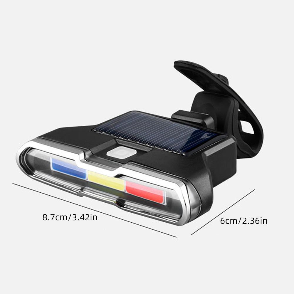 Велосипедный задний фонарь на солнечной батарее, дорожный фонарь безопасности, сверхъяркий велосипедный задний фонарь, водонепроницаемый, перезаряжаемый, 7 режимов, простая установка, идеально подходит для велосипедистов