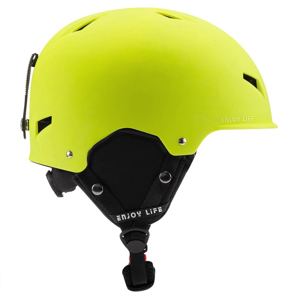 Спортивный взрослый горнолыжный шлем однотонный узор цвет