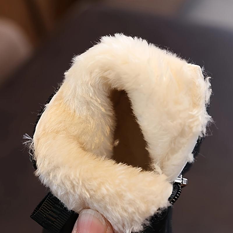 high qualityKids' Winter Boots with Zipper Closure | And Contrast Design, Warm Shock-Absorbing Insoles, Durable PVC Sole, Casual Style with Fabric