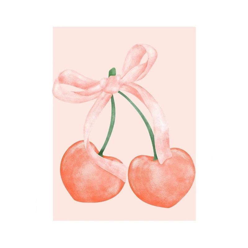 Pink Bows Canvas Painting Wall Art Cherry Disco Ball Zebra Poster Print Picture Preppy Girl Room Home Decor