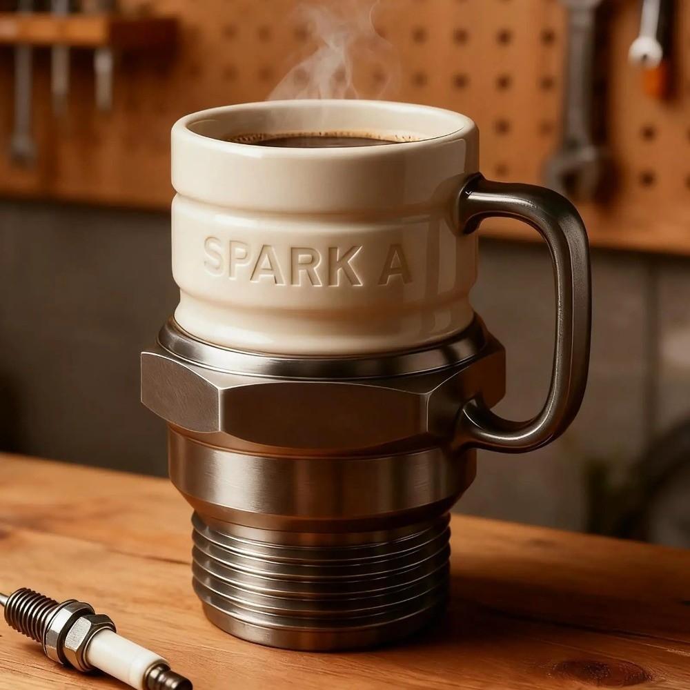 Unique Spark Plug Mug Automotive Automotive Themed Mug Industrial Coffee Cup Coffee Drinking
