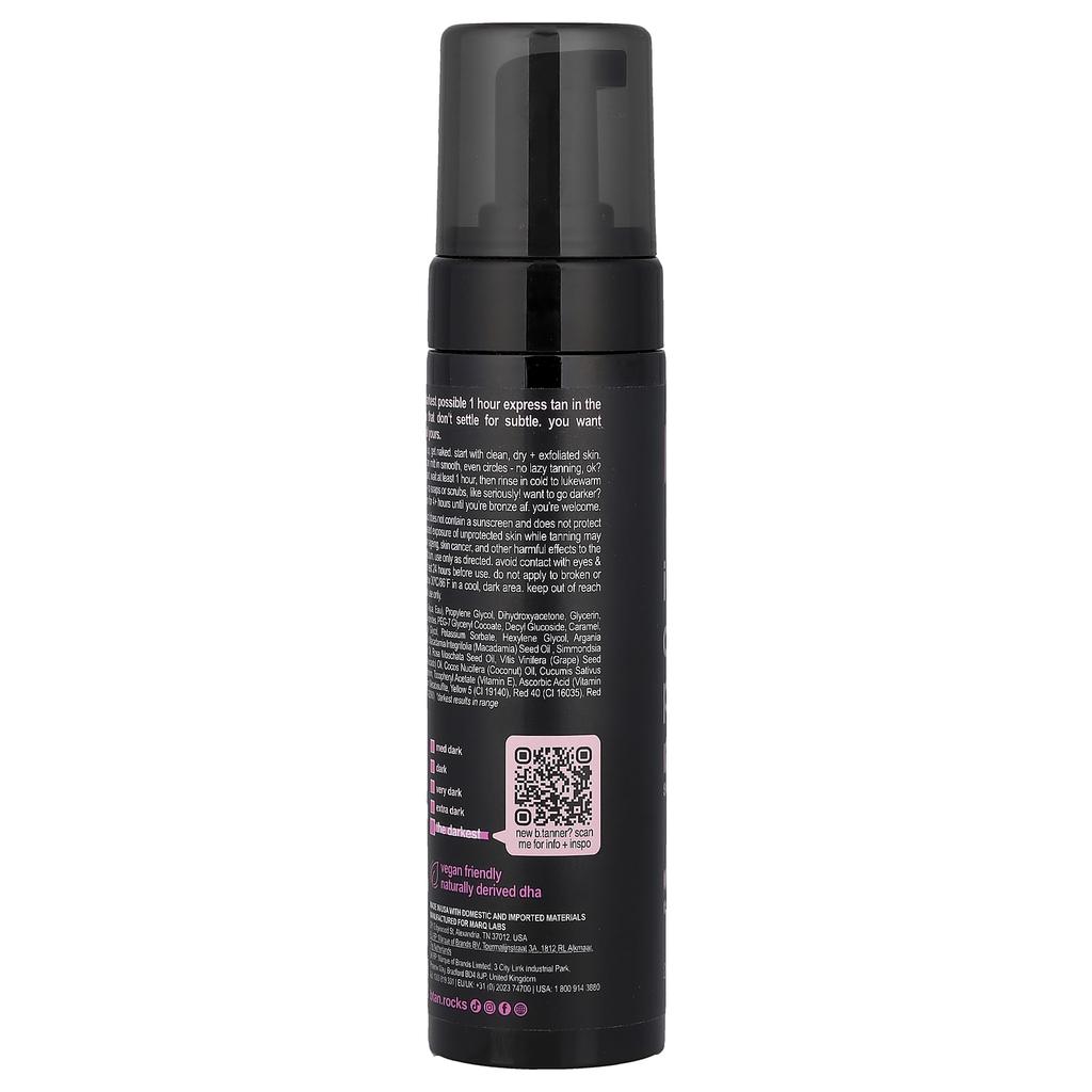 b.tan, 1 Hour Express, Self Tan Mousse, The Darkest, 200ml (6.7 fl oz)