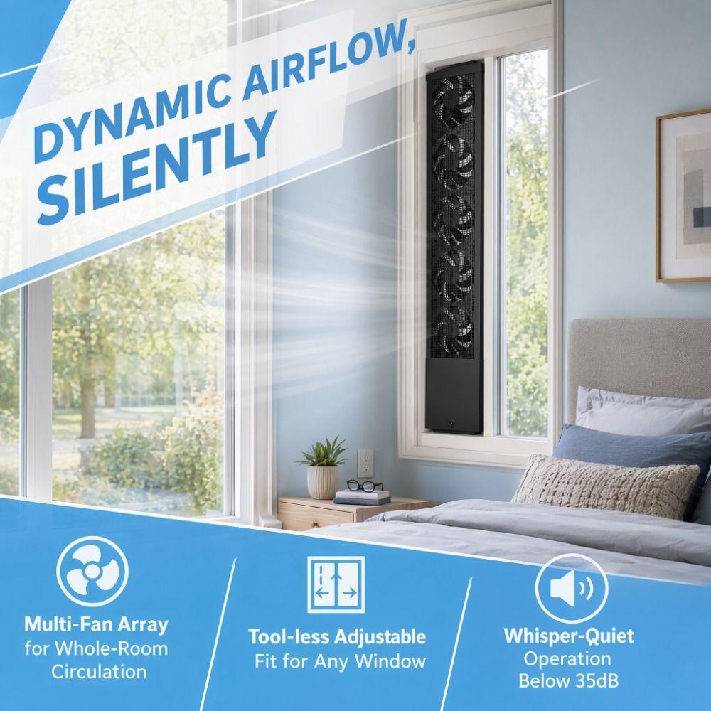 No Installation Window Exhaust Fan WiFi Remote Ventilator Fan Ventilation Fan for US Kitchen