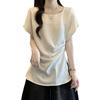 Plus Size Flutter Sleeve Slimming Summer Top - Women's Trendy Loose Fit