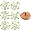 6Pcs Nordic Silicone Placemats Flower Relief Embossed Round Heat Insulation Non-Slip Tablemat Coaster Decor Tableware Dining Mat