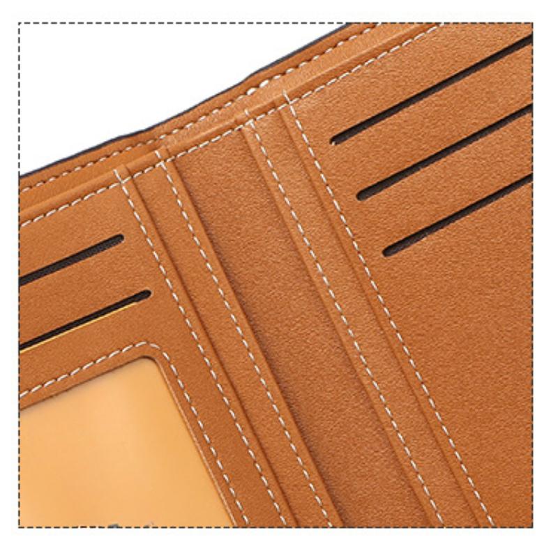 Освежающий мужской кожаный короткий двойной кошелек с защитой от кражи, многофункциональный держатель для карт с застежкой-молнией RFID