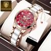 POEDAGAR Новые роскошные женские часы высшего бренда с коробкой, водонепроницаемые светящиеся женские кварцевые часы