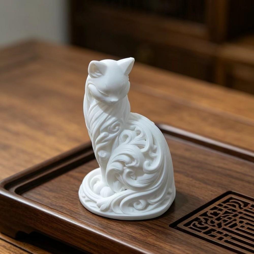 Nordic-Style Desktop Cat Ornaments Cute Sitting Cat Sculpture Cat Statue Living Room Decor