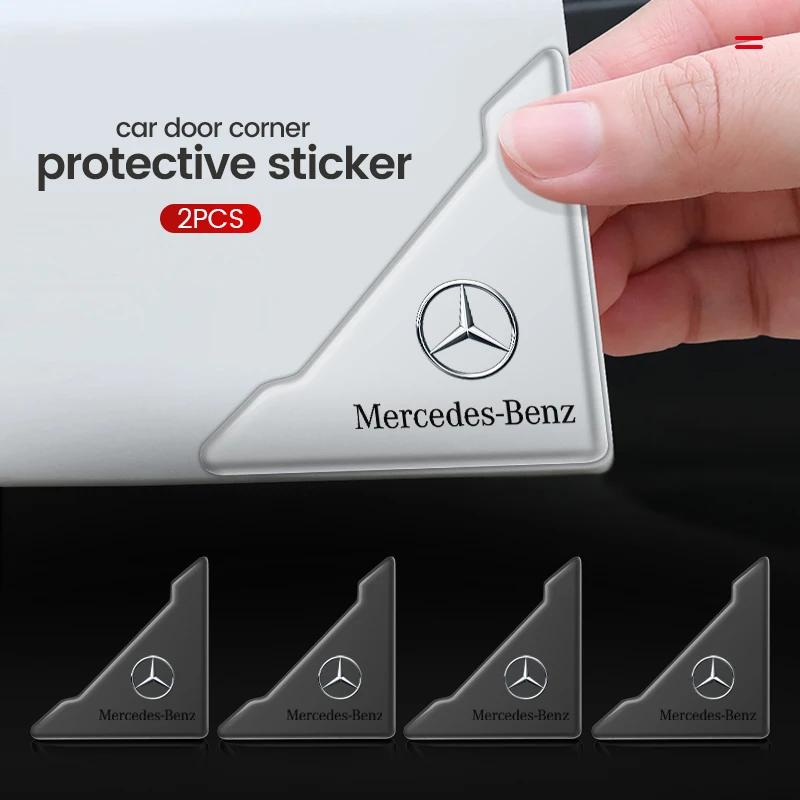 AAVR1 2Pcs Car Door Corner Cover Anti-Scratch Protection Sticker For Mercedes benz A C E class AMG W204 W205 W176 W211 W213 GLA GLC