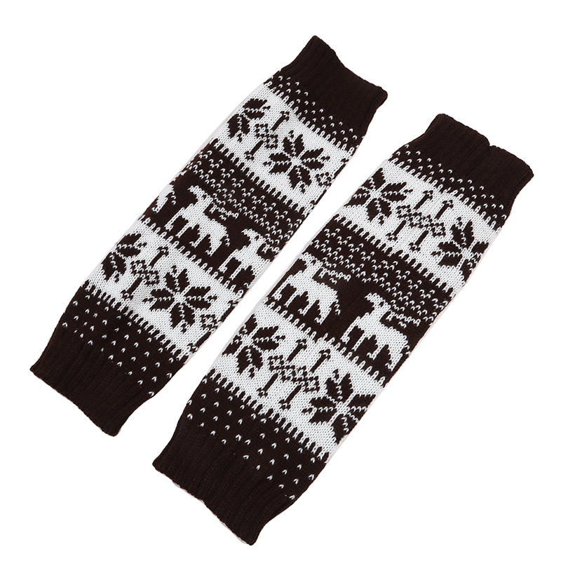 Рождественские носки для ботинок, женские зимние гетры, эластичные, до щиколотки, с напуском, терможенские вязаные гетры со снежинками