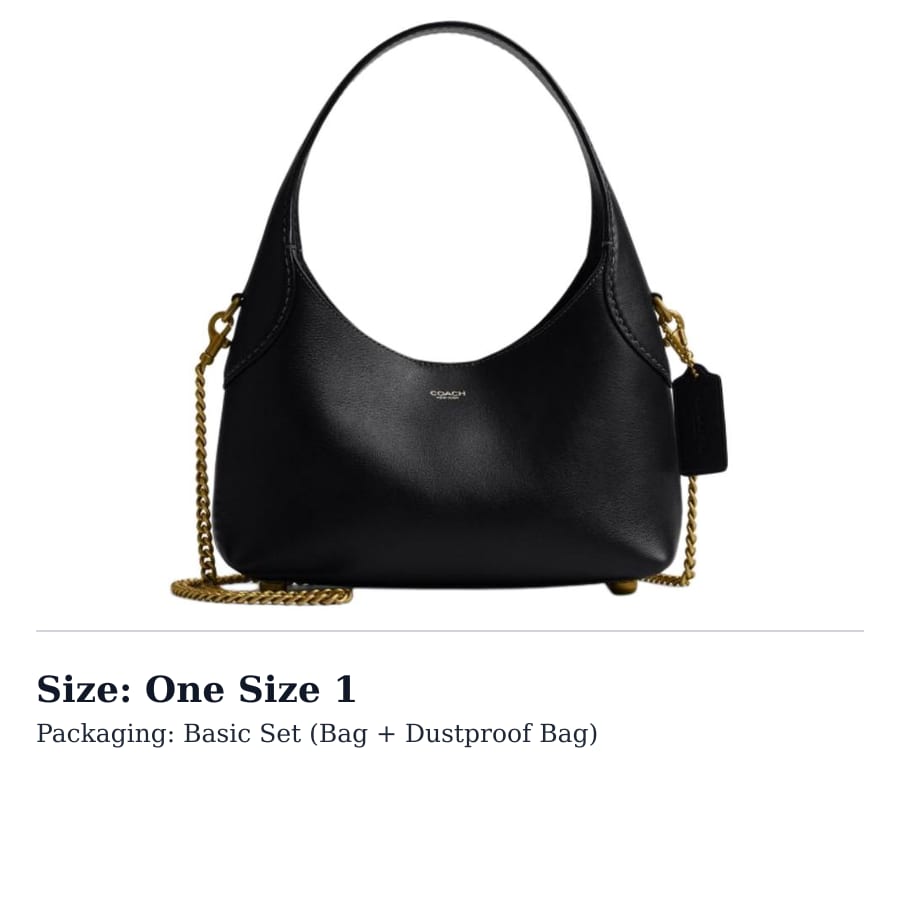 COACH Brooklyn Cow Leather Crossbody Bag, Shoulder Bag Mini Women's Black CCQ56-1ZBLK