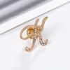 High-Precision Electroplated Vintage Alloy Brooch with Rhinestones