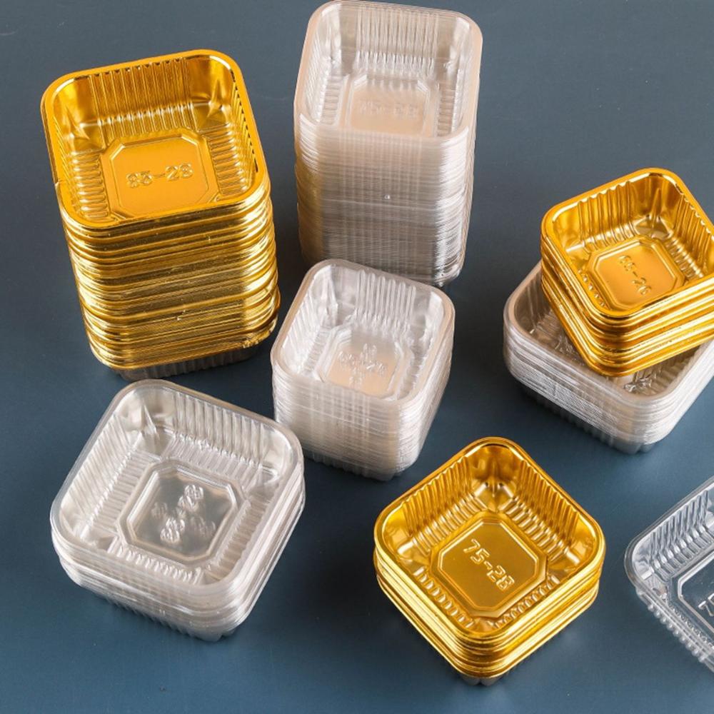 100 шт. пластиковый индивидуальный лоток для кексов Mooncake держатель для торта упаковочная коробка контейнер для мусса