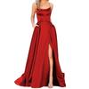 Женские длинные платья Длинные платья с открытой спиной Атласное вечернее платье с разрезом по бокам Платье с карманами на свадьбу