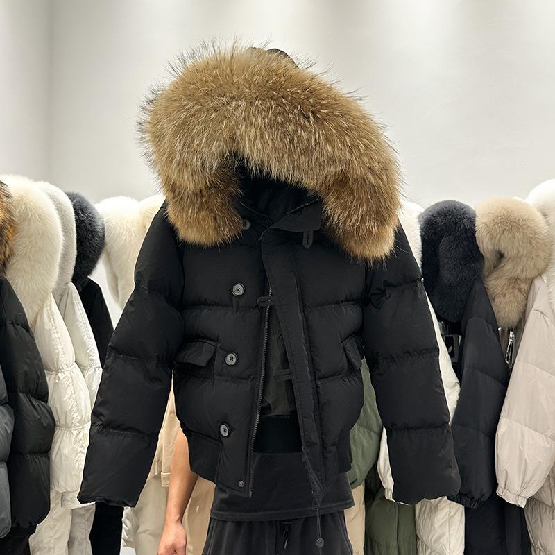 Меховой воротник отделка Parker пуховик женский свободный повседневный короткий маленький жакет