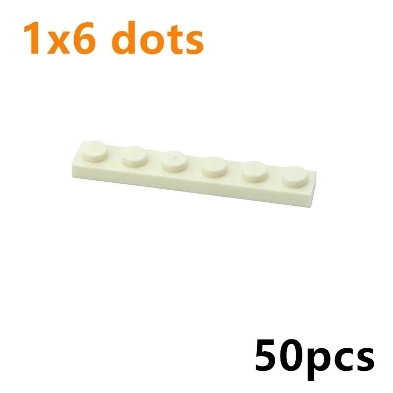 Конструктор DIY 1x6 точек, тонкие фигурки, строительные блоки, 50 шт. Кирпичики размера 1x6 точек, совместимые с 3666. Образовательные творческие игрушки для детей