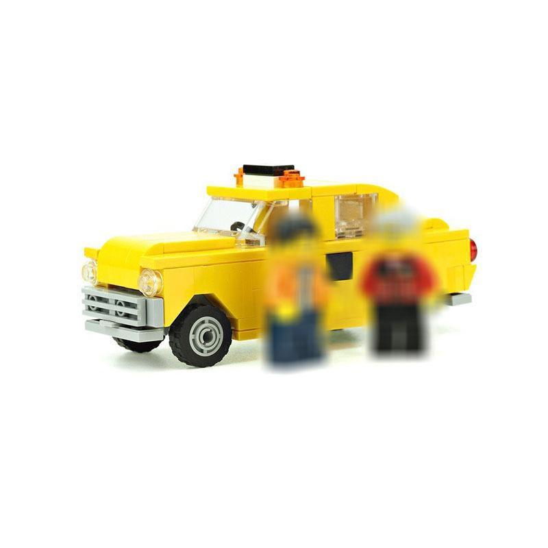 Building Blocks Small Particle Creative Series City Taxi Building Blocks Toy Set